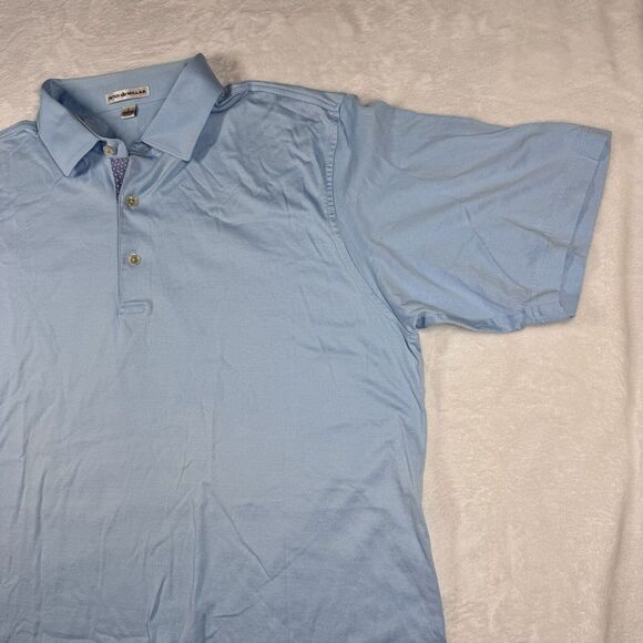 Peter Millar Mens Golf Polo‎ Size Large Short Sleeve Shirt Logo Preppy Comfort - Picture 2 of 13
